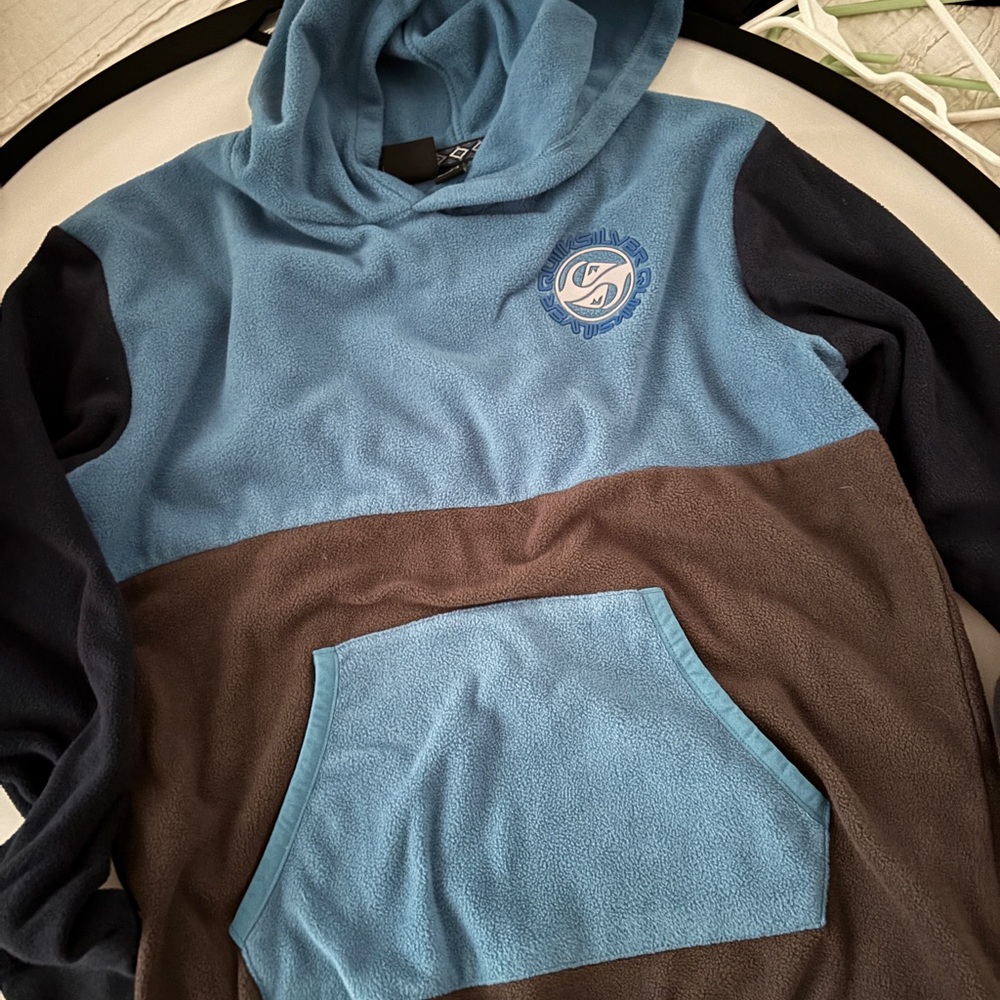 Quiksilver Two-Tone Blue and Brown Hoodie